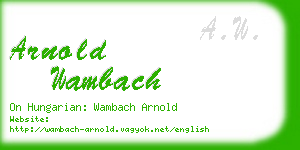 arnold wambach business card